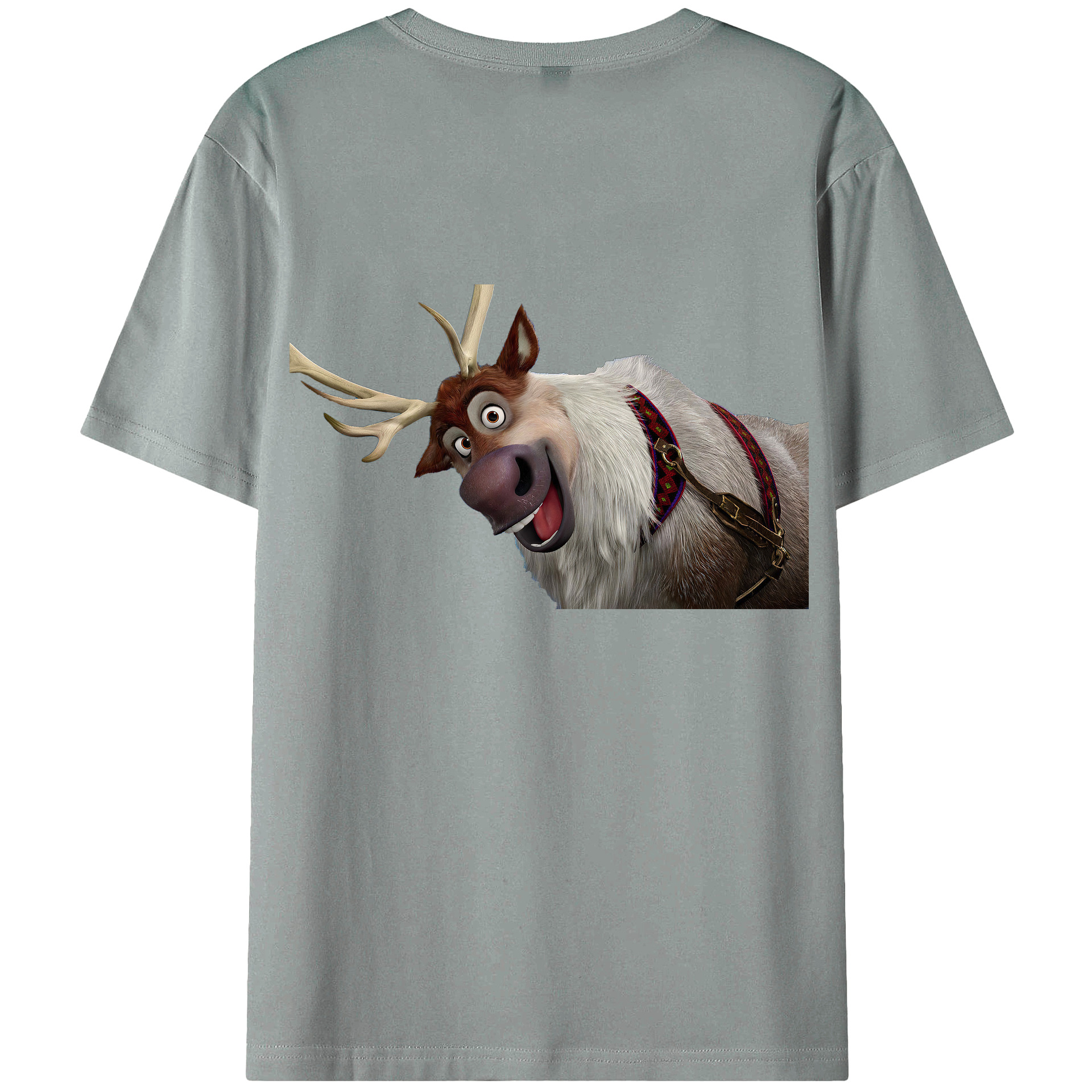 （画像用） アナと雪の女王 アンナ エルサ Frozen Anna Elsa 綿100％ メンズ半袖Tシャツ（バックプリント） 通気性